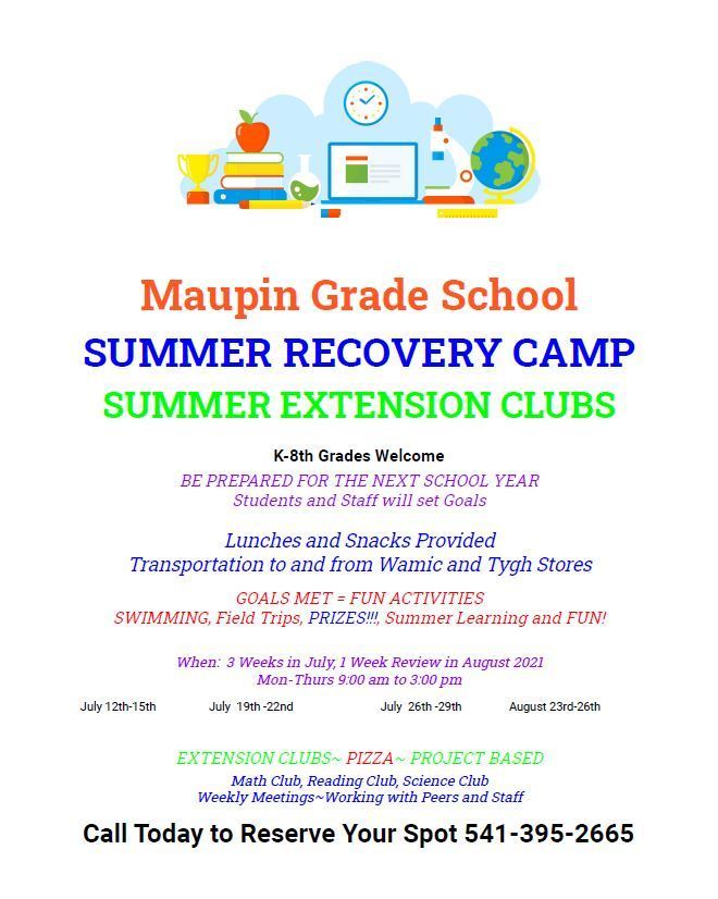 Summer Recovery Camp/Summer Extension Clubs 2021