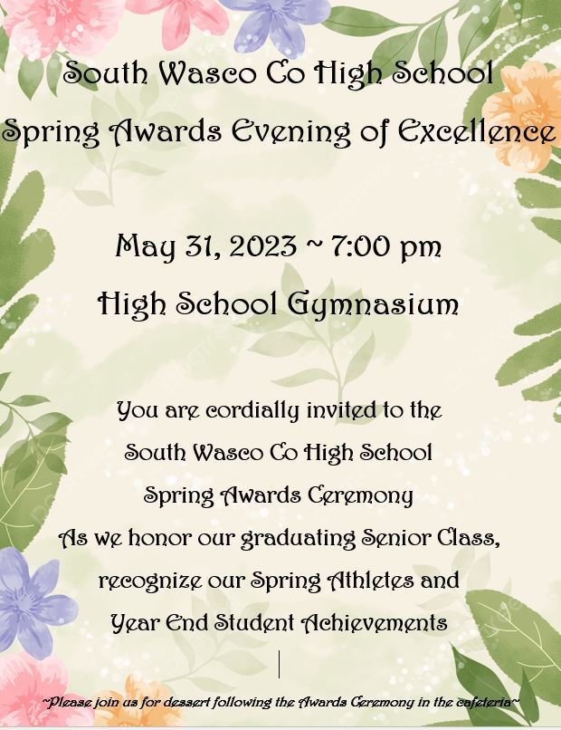 High School  Spring Awards Night